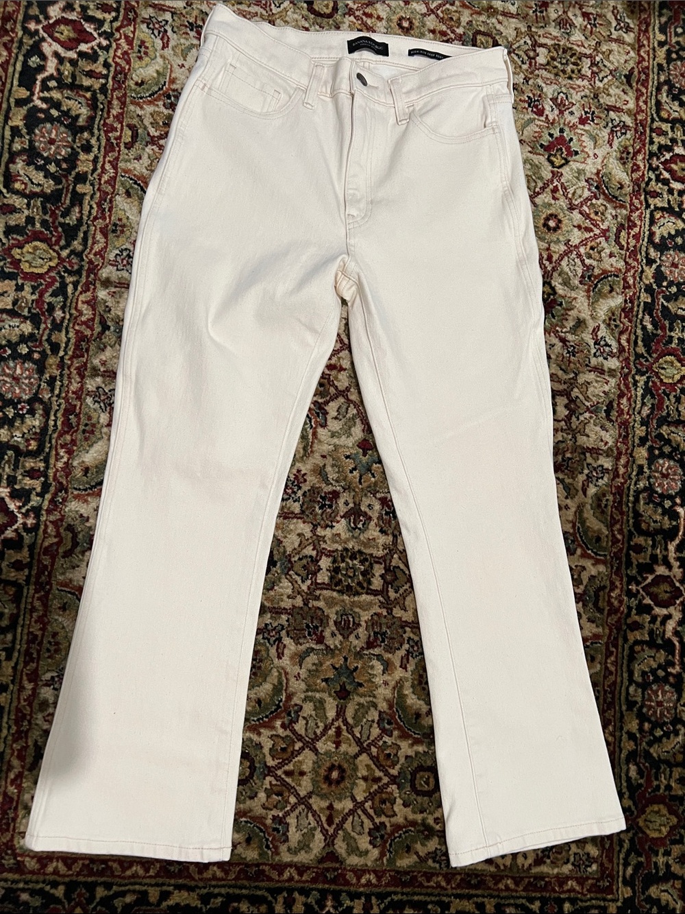 Banana Republic High-Rise Crop Boot Jeans in Light Cream